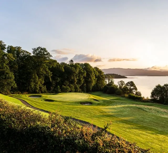 The Carrick hole 14 fairway sunset